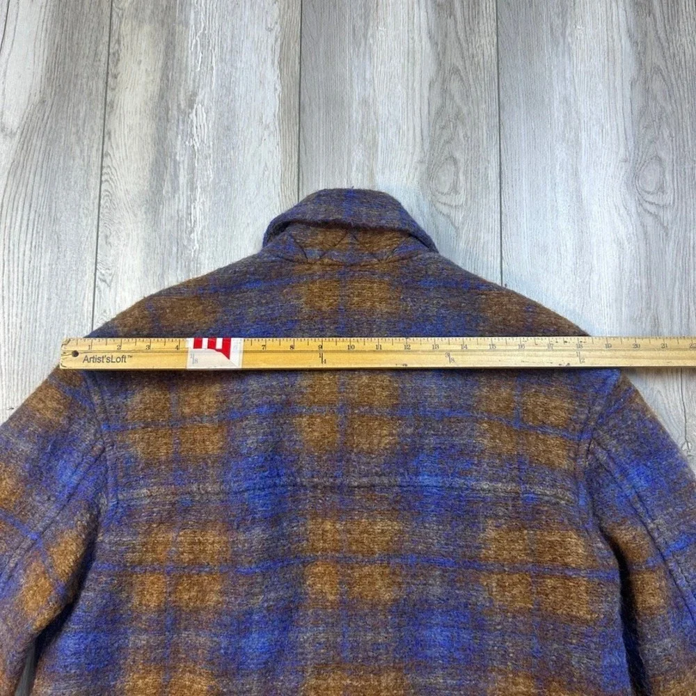Wilfred Free The Ganna Wool Shacket Jacket Brown Blue Plaid Oversized Medium